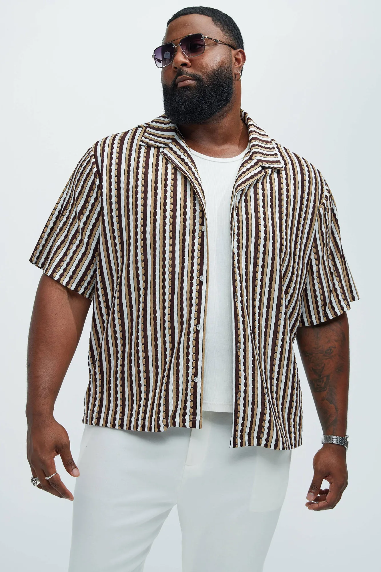 Belfort Jacquard Knit Shirt - Brown sold by Fashion Nova product image thumbnail 5