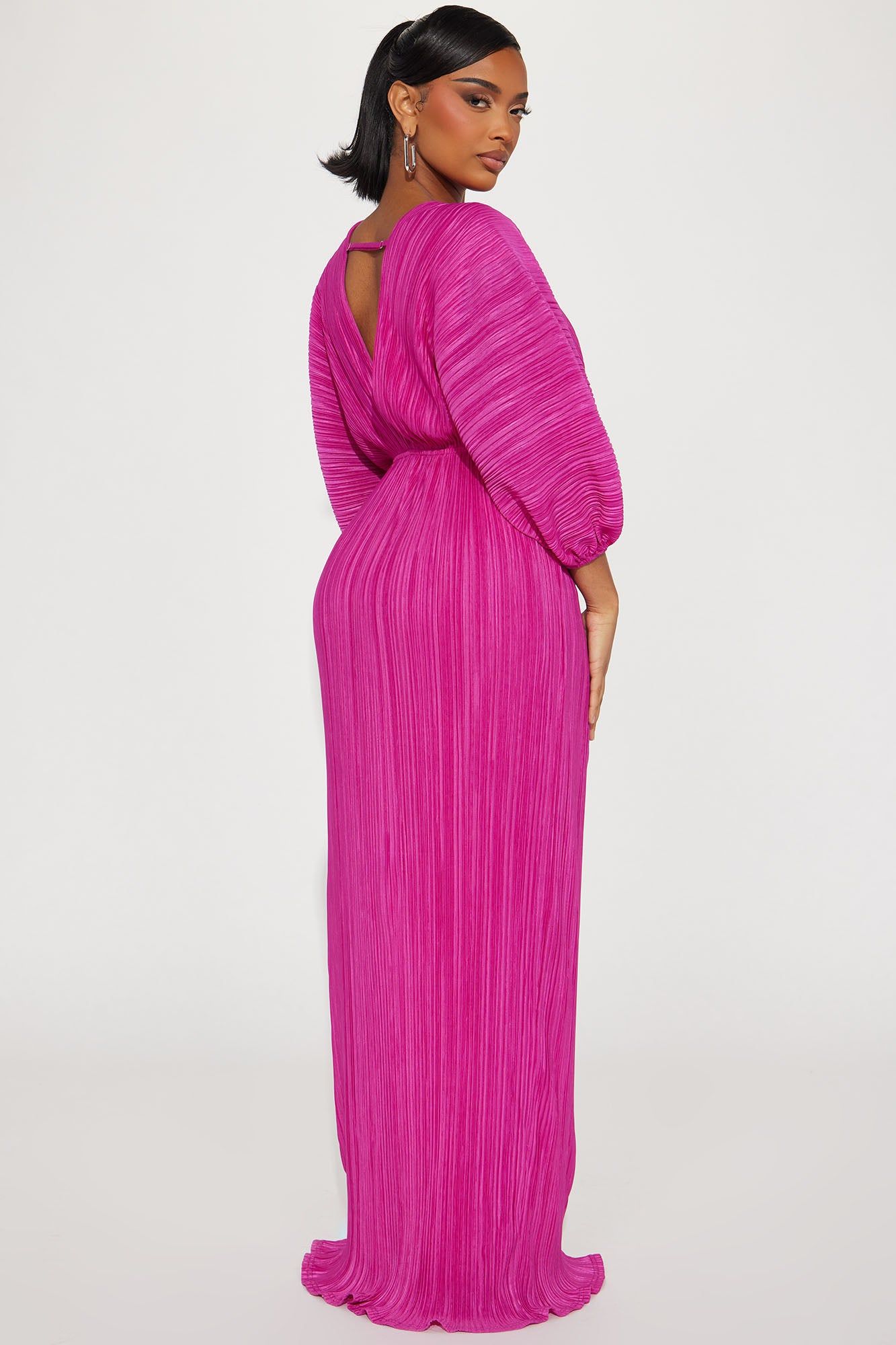 Paloma Pleated Maxi Dress - Fuchsia sold by Fashion Nova product image thumbnail 4