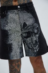 Azrael Tapestry Shorts - Black/combo sold by Fashion Nova