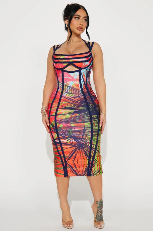 Sophia Bandage Midi Dress - Multi Color sold by Fashion Nova