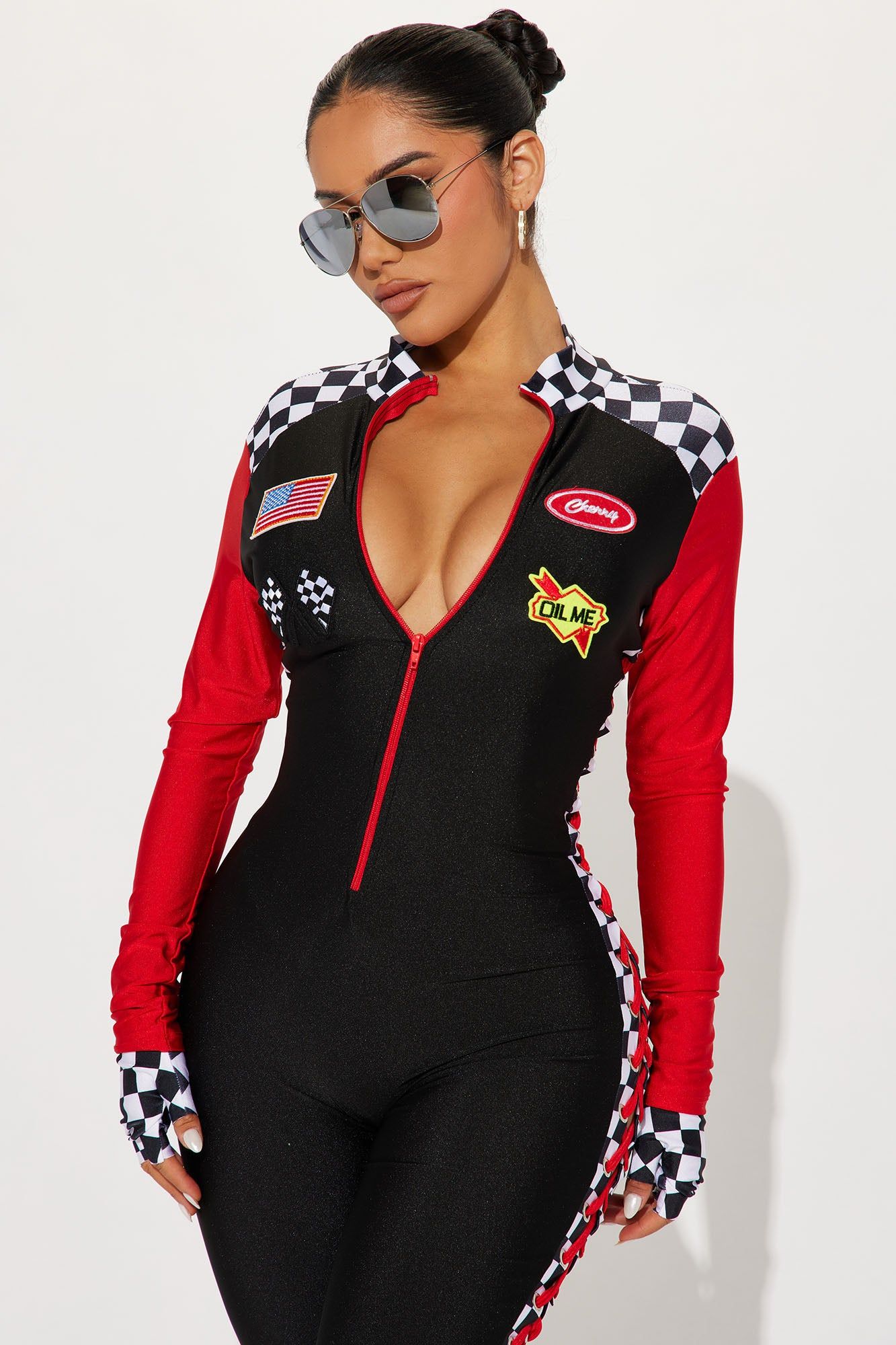 Hottie Burning Rubber Racer 3 Piece Costume Set - Black/combo sold by Fashion Nova product image thumbnail 2