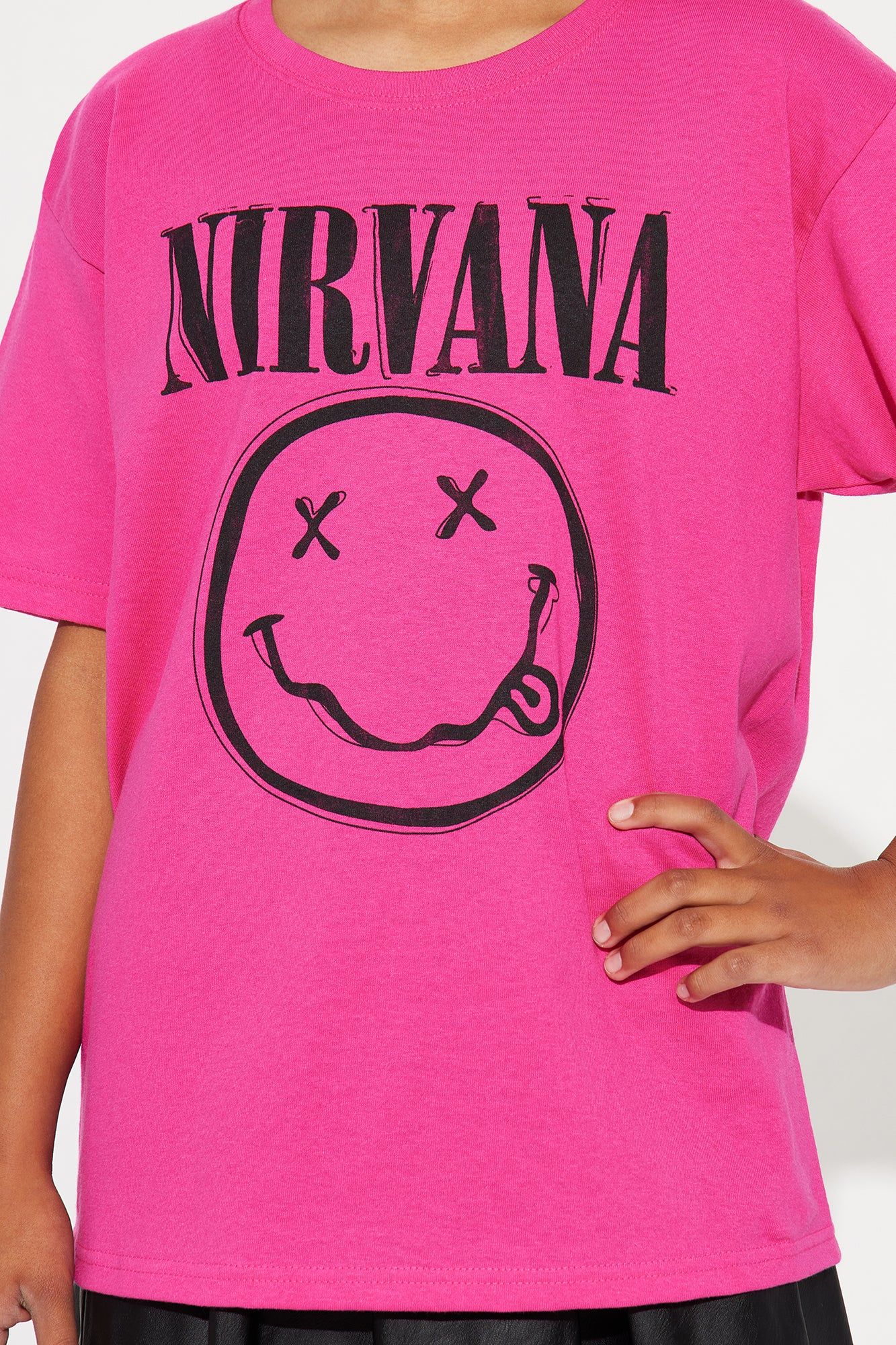 Mini Nirvana Oversized Smiley Tee - Hot Pink sold by Fashion Nova product image thumbnail 3