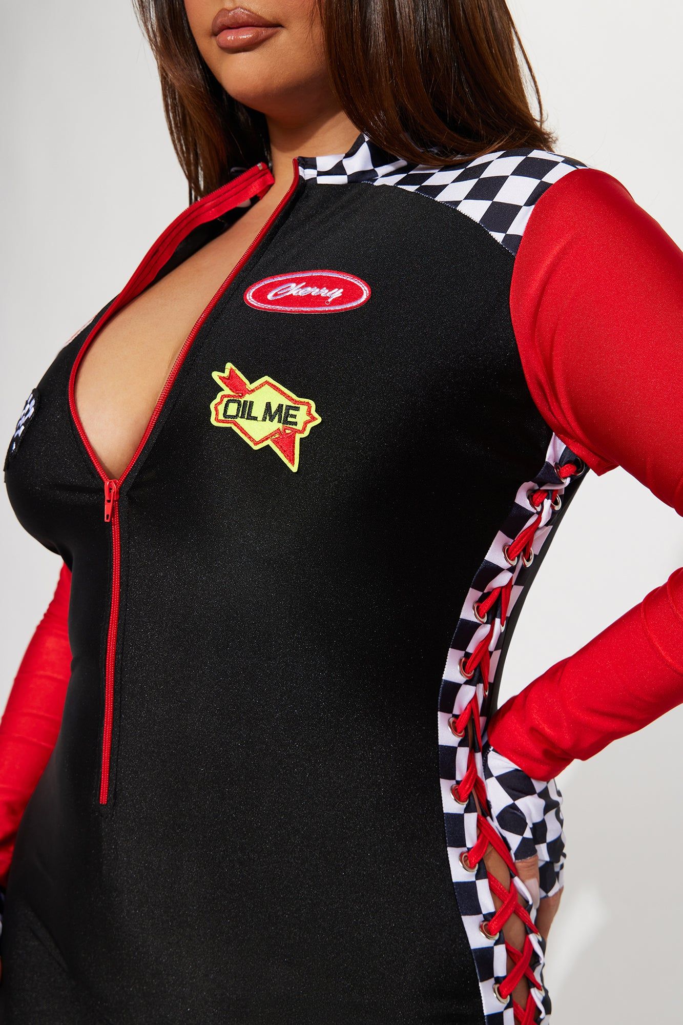 Hottie Burning Rubber Racer 3 Piece Costume Set - Black/combo sold by Fashion Nova product image thumbnail 6