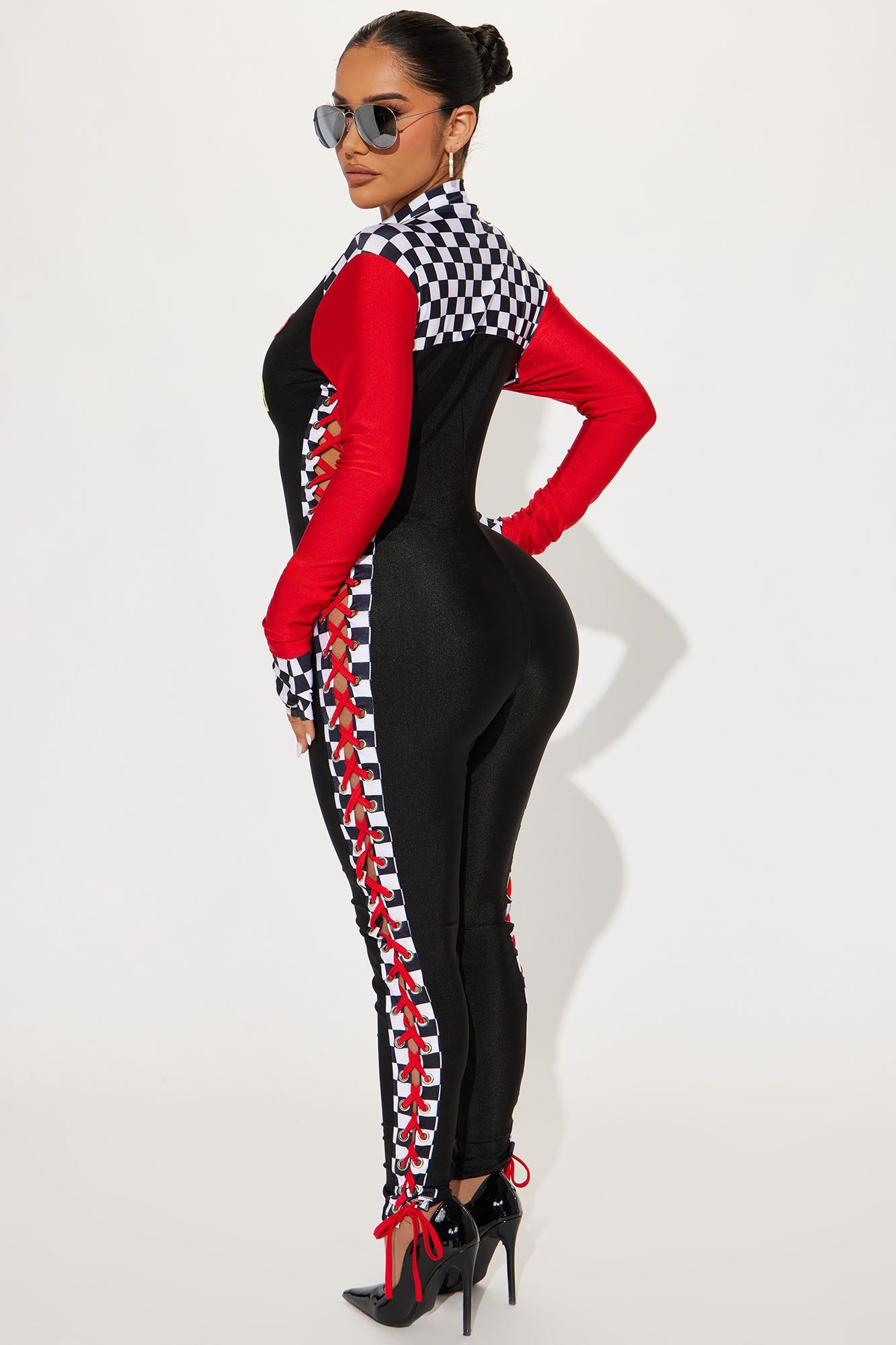 Hottie Burning Rubber Racer 3 Piece Costume Set - Black/combo sold by Fashion Nova product image thumbnail 3