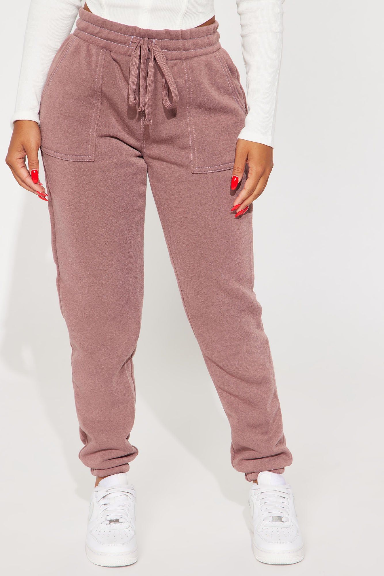 No Breaks Carpenter Fleece Lounge Jogger - Taupe sold by Fashion Nova product image thumbnail 2