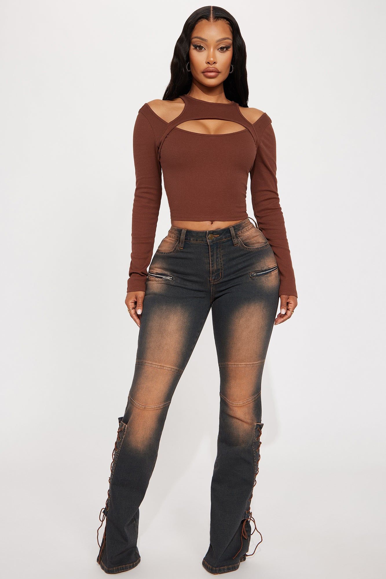 Chloe Cut Out Top - Brown sold by Fashion Nova product image thumbnail 2