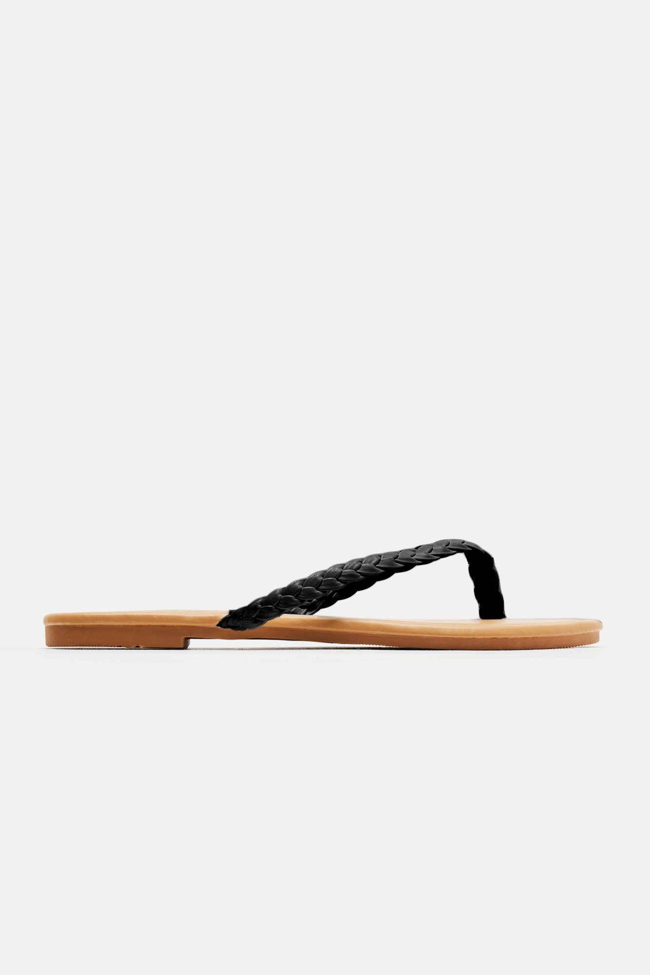 Somewhere Tropical Flip Flops - Black sold by Fashion Nova product image thumbnail 4