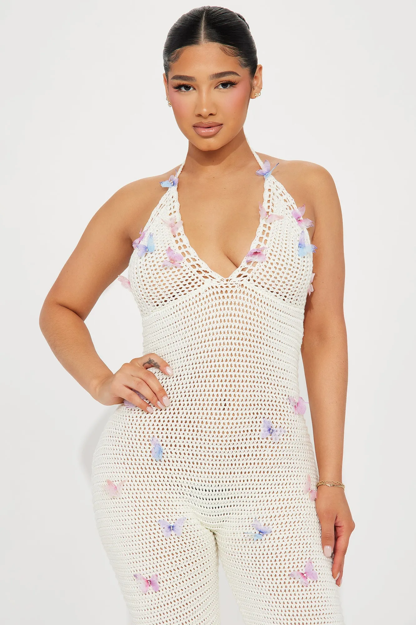 Mariposa Crochet Jumpsuit - Ivory sold by Fashion Nova product image thumbnail 2