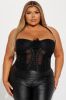Angelina Lace Up Corset Top - Black sold by Fashion Nova