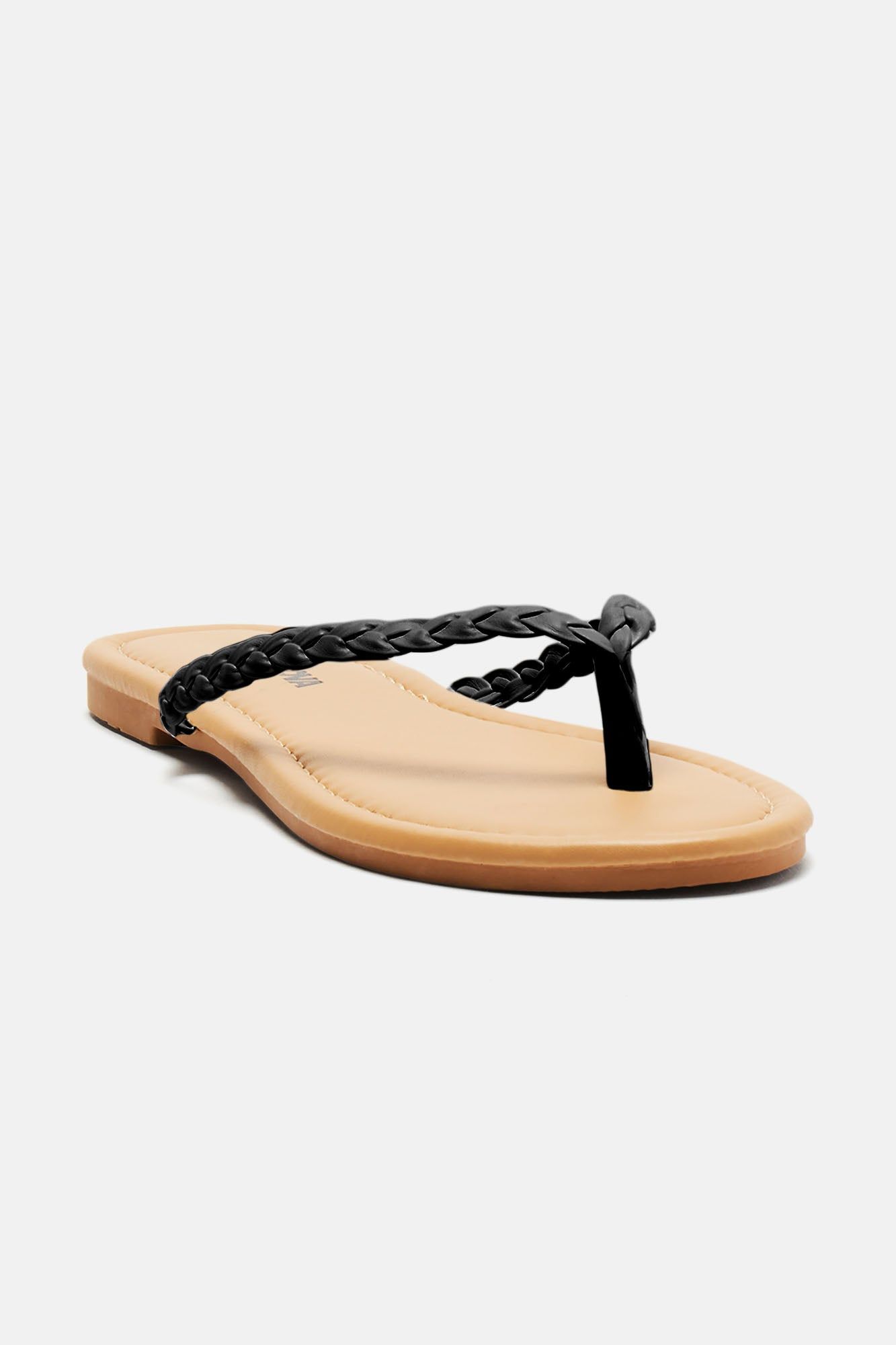Somewhere Tropical Flip Flops - Black sold by Fashion Nova