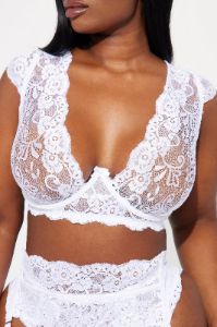 Your Love Forever Lace Garter 3 Piece Set - White sold by Fashion Nova