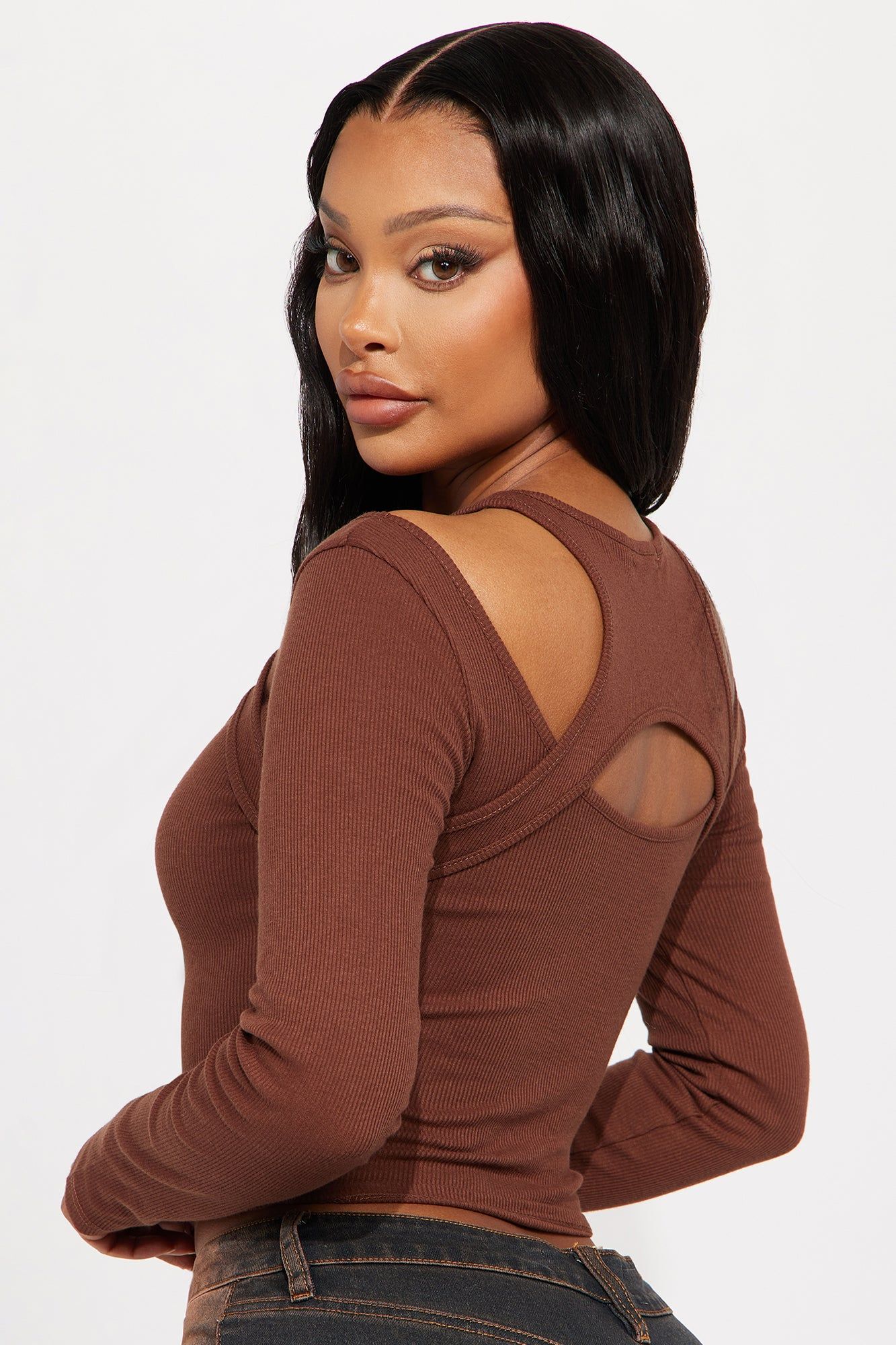 Chloe Cut Out Top - Brown sold by Fashion Nova product image thumbnail 3
