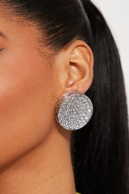 Elegant Beauty Stud Earrings - Clear/Silver sold by Fashion Nova