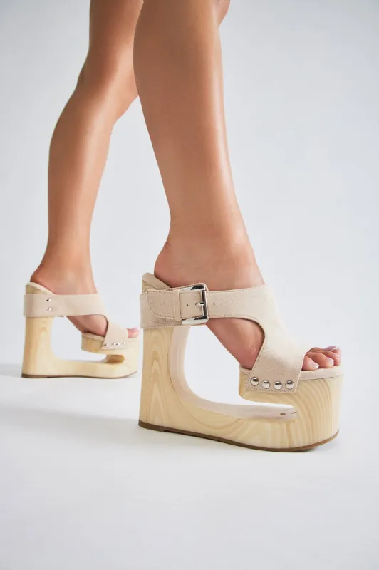 One Last Chance Wedges - Cream sold by Fashion Nova