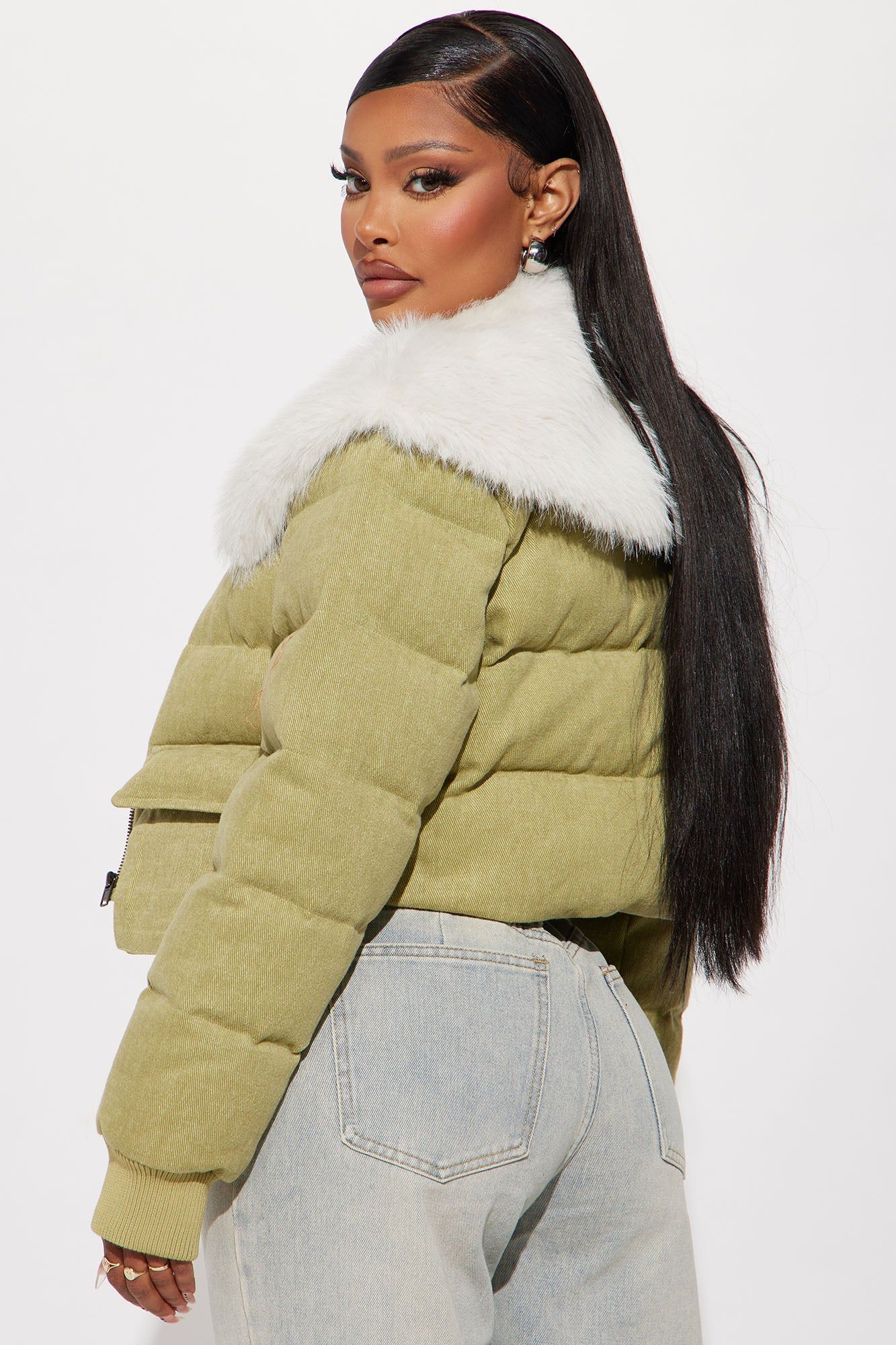 Ella Bomber Jacket - Olive sold by Fashion Nova product image thumbnail 3