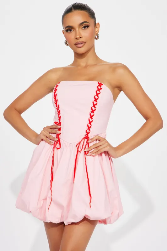 Coquette Dreams Bubble Mini Dress - Pink made by Fashion Nova