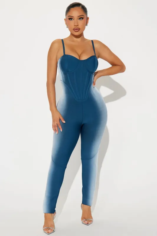 Rio Waterside Bandage Jumpsuit - Blue/combo sold by Fashion Nova
