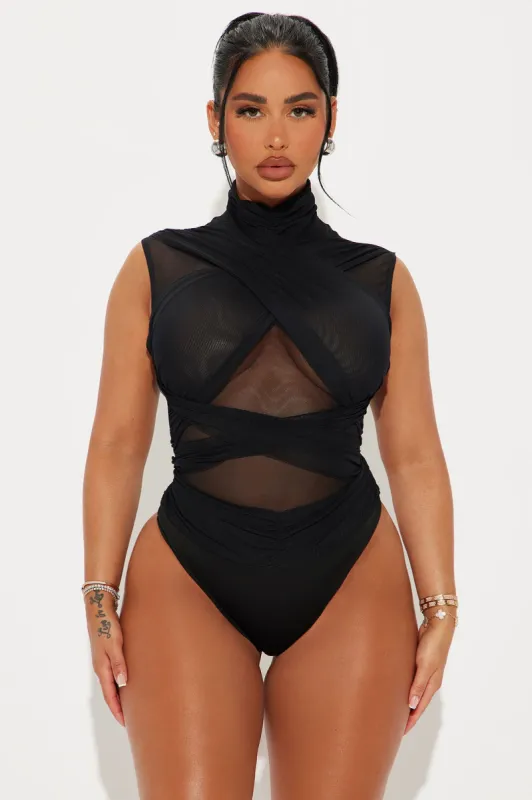 Mariella Mesh Bodysuit - Black sold by Fashion Nova