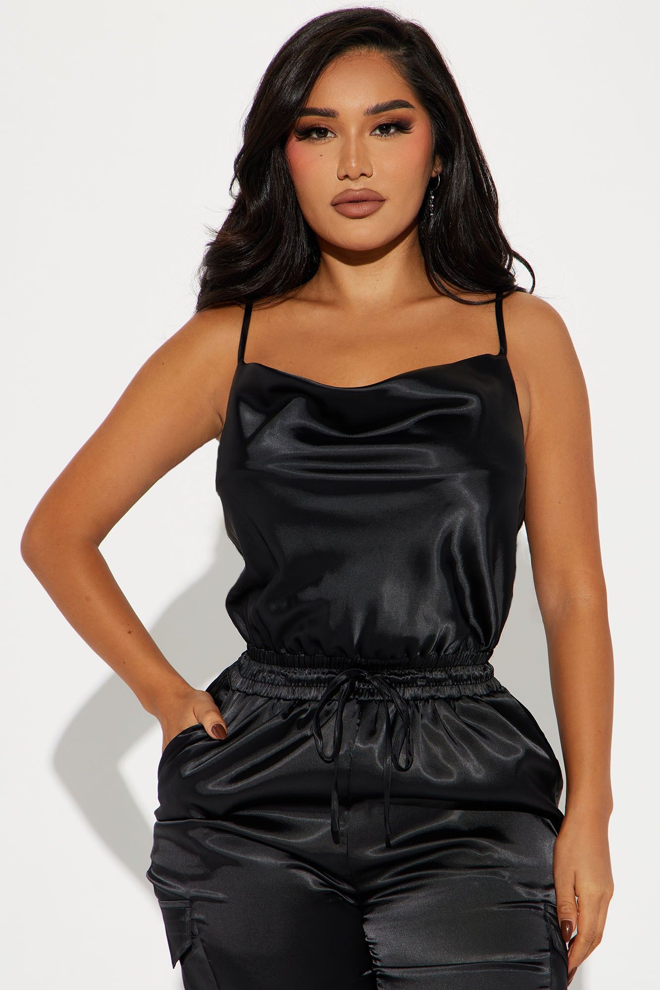 Keep Me Near Satin Jumpsuit - Black sold by Fashion Nova product image thumbnail 2
