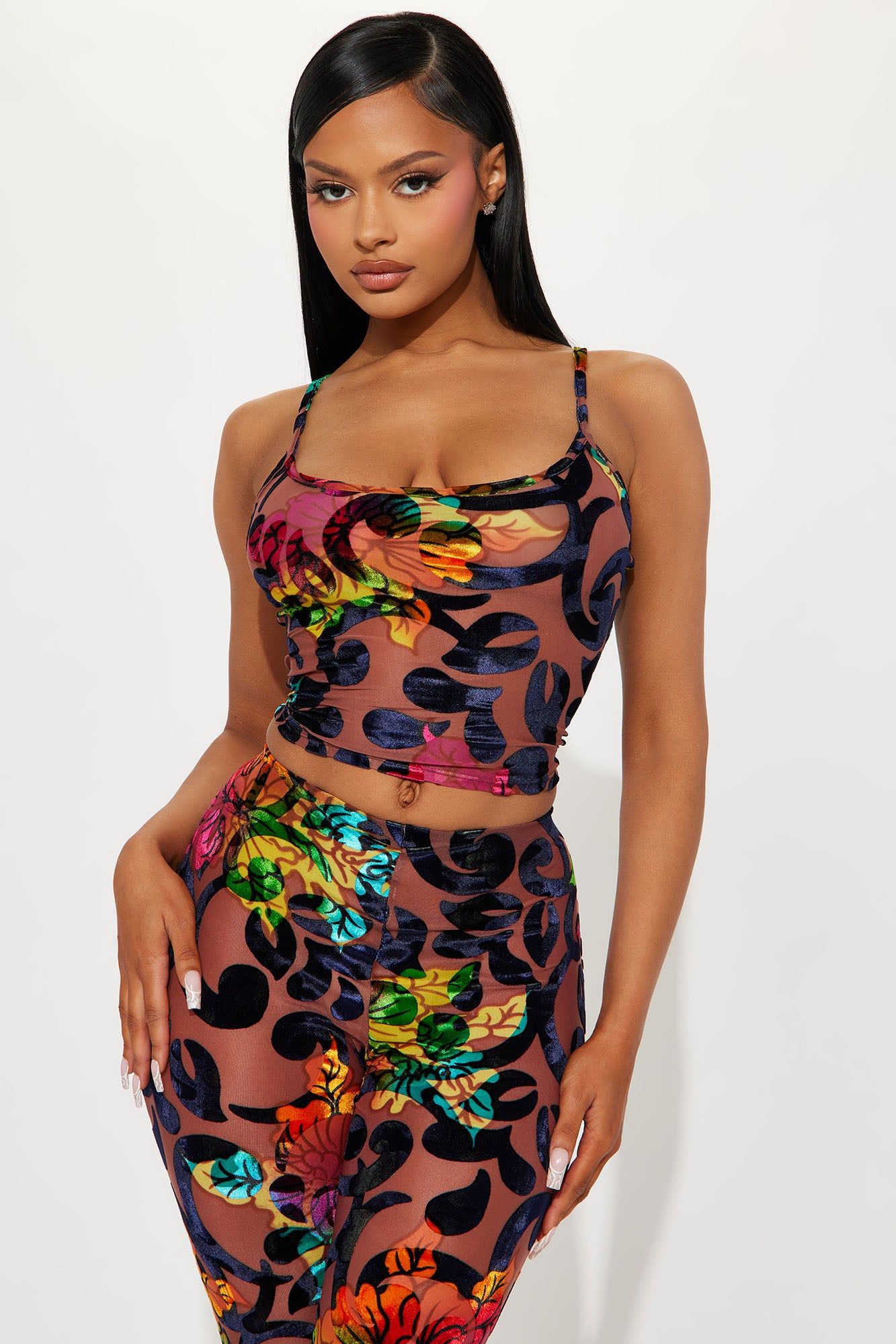 New Direction Velvet Legging Set - Brown/combo sold by Fashion Nova product image thumbnail 2