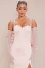 Olivia Satin Bow Gown - Blush sold by Fashion Nova