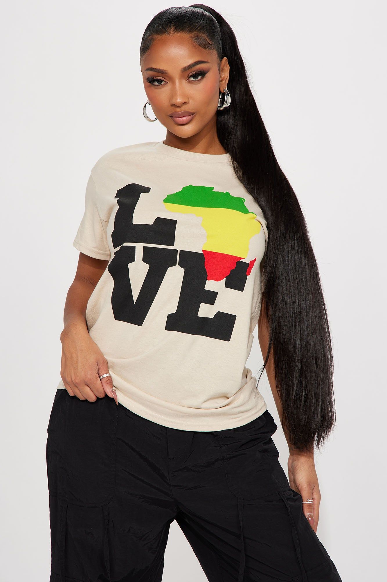 All Love Graphic Tshirt - Sand sold by Fashion Nova