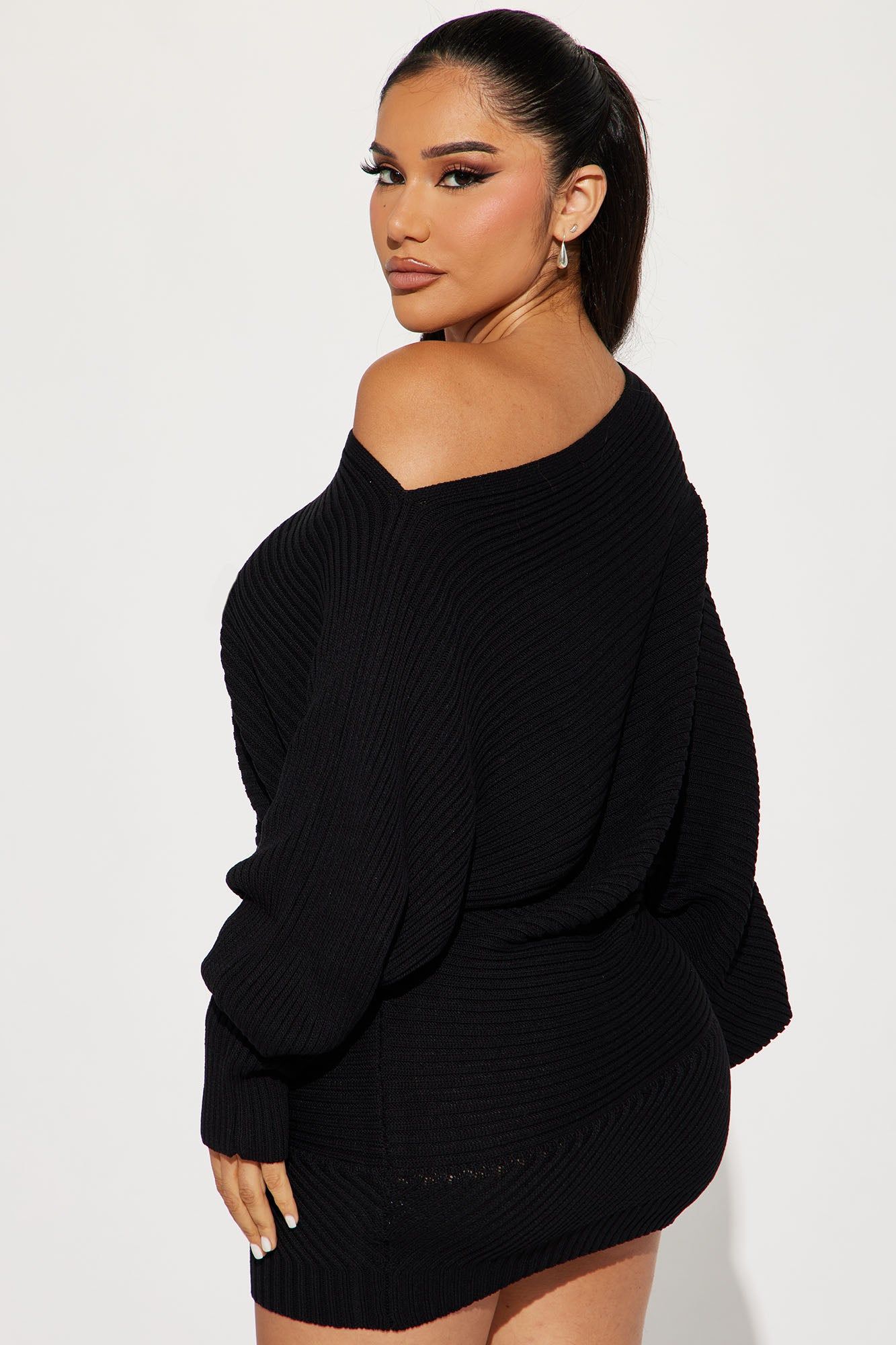 Jasmine Sweater Mini Dress - Black sold by Fashion Nova product image thumbnail 3
