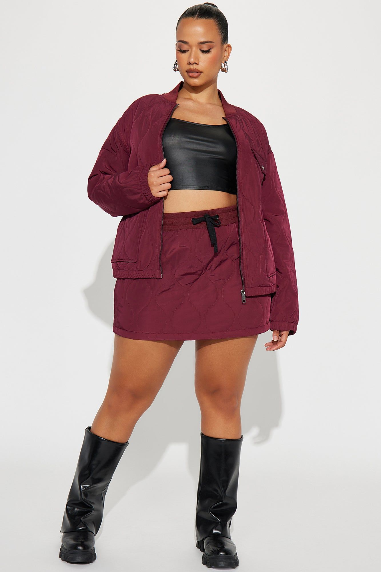 Heather Mini Skirt Set - Burgundy sold by Fashion Nova product image thumbnail 5