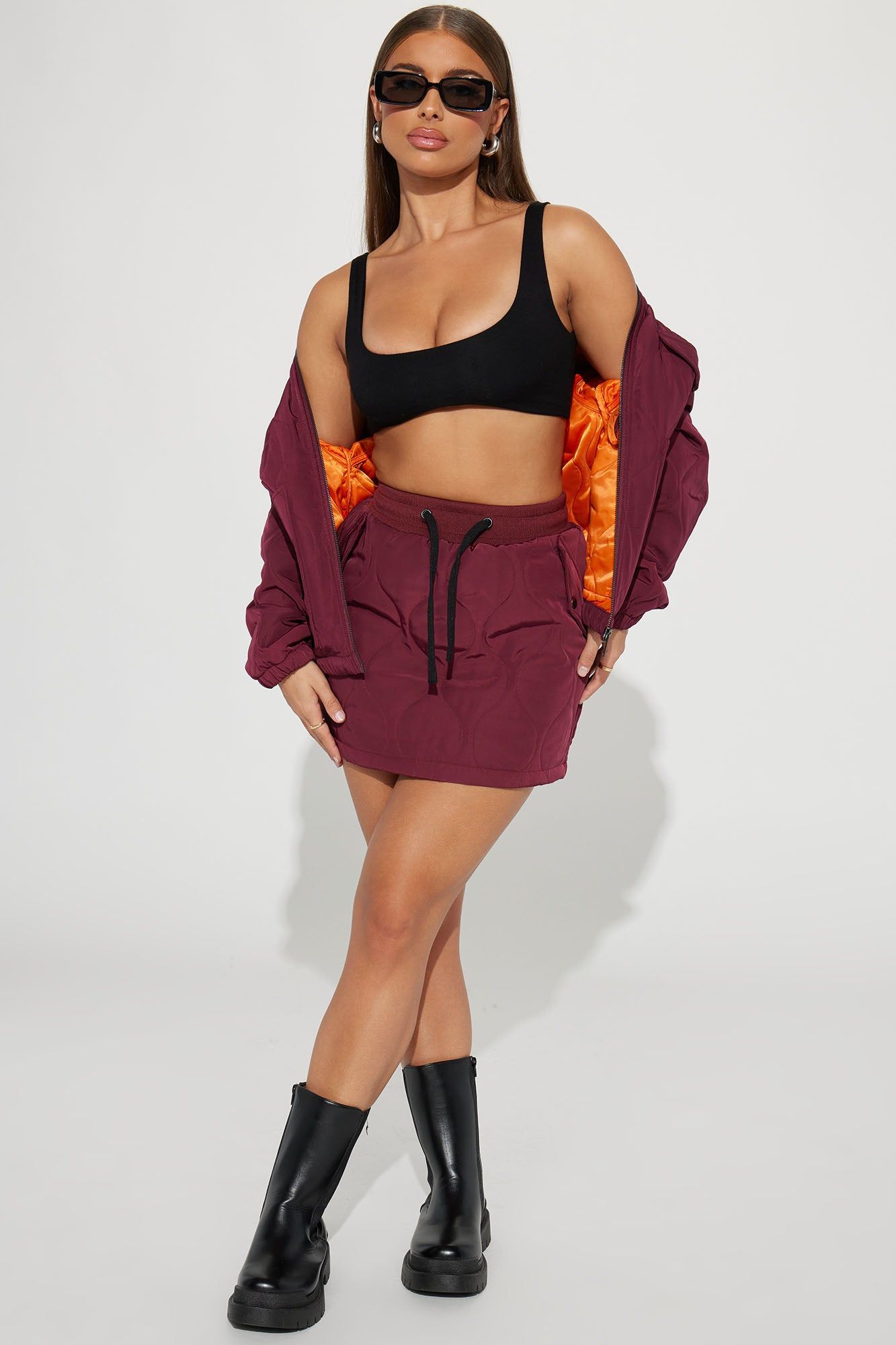 Heather Mini Skirt Set - Burgundy sold by Fashion Nova product image thumbnail 2