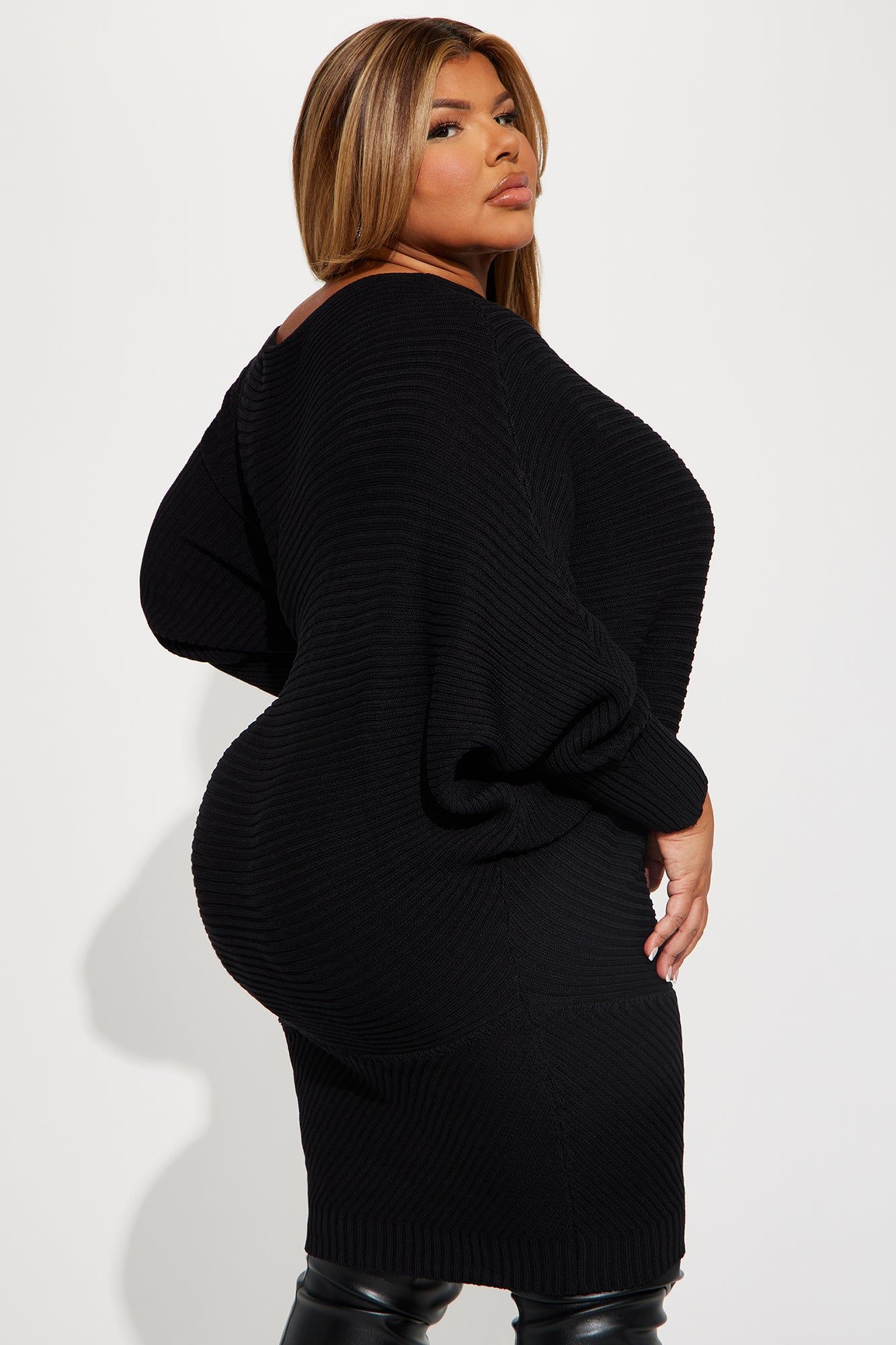 Jasmine Sweater Mini Dress - Black sold by Fashion Nova product image thumbnail 6
