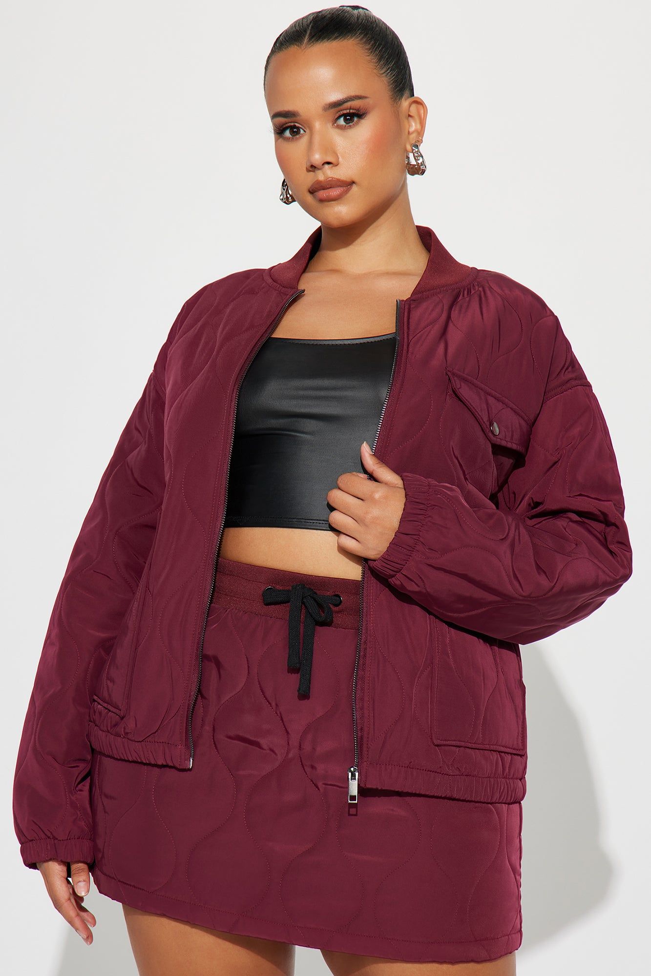 Heather Mini Skirt Set - Burgundy sold by Fashion Nova product image thumbnail 4