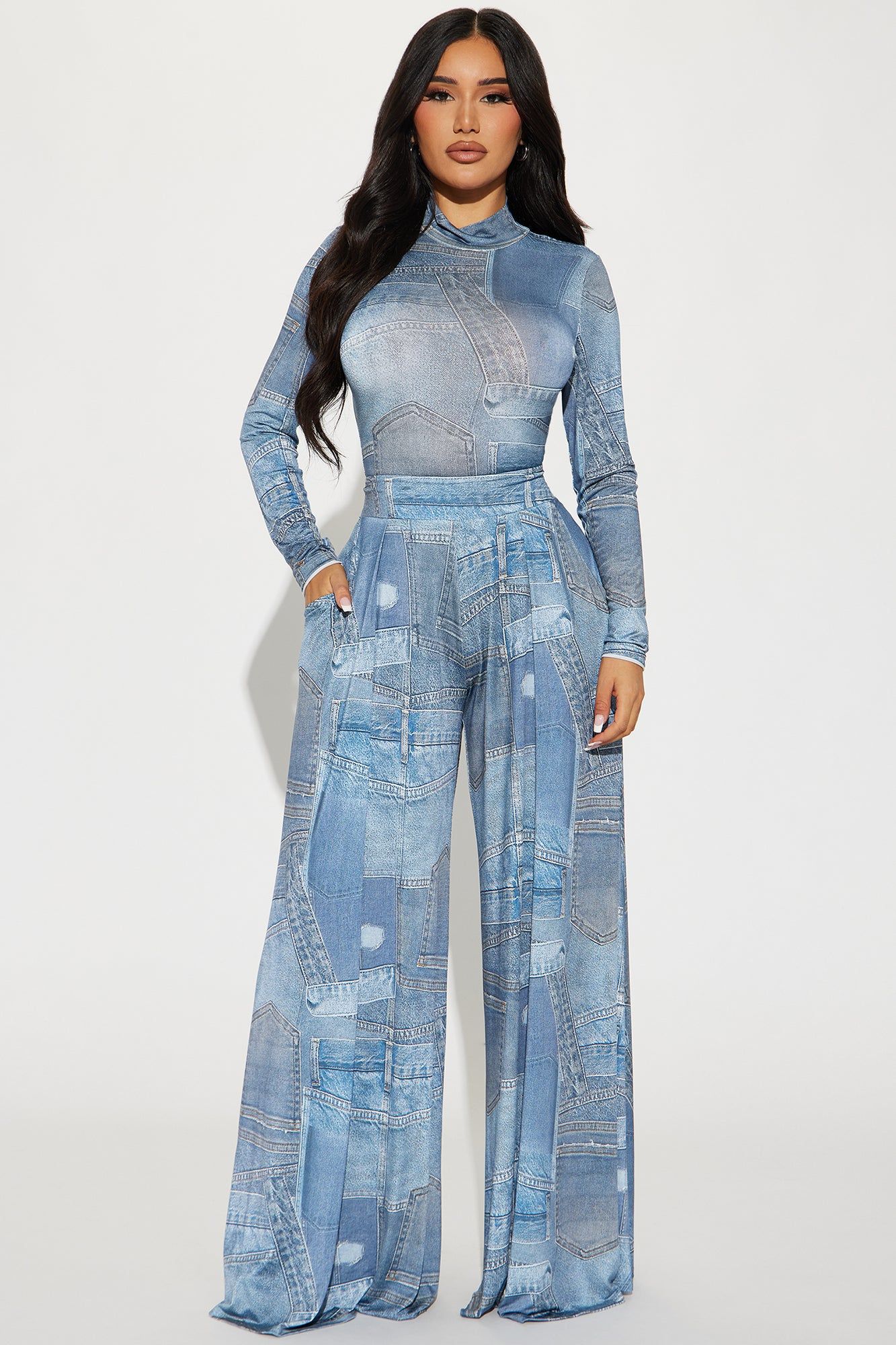 Kayley Pant Set - Blue sold by Fashion Nova