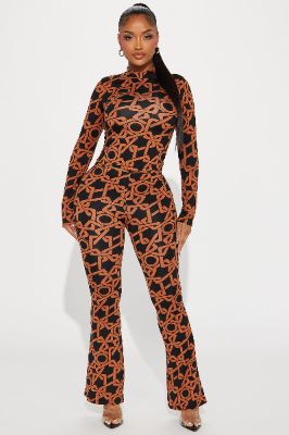 Fashion Muse Pant Set - Black/combo sold by Fashion Nova