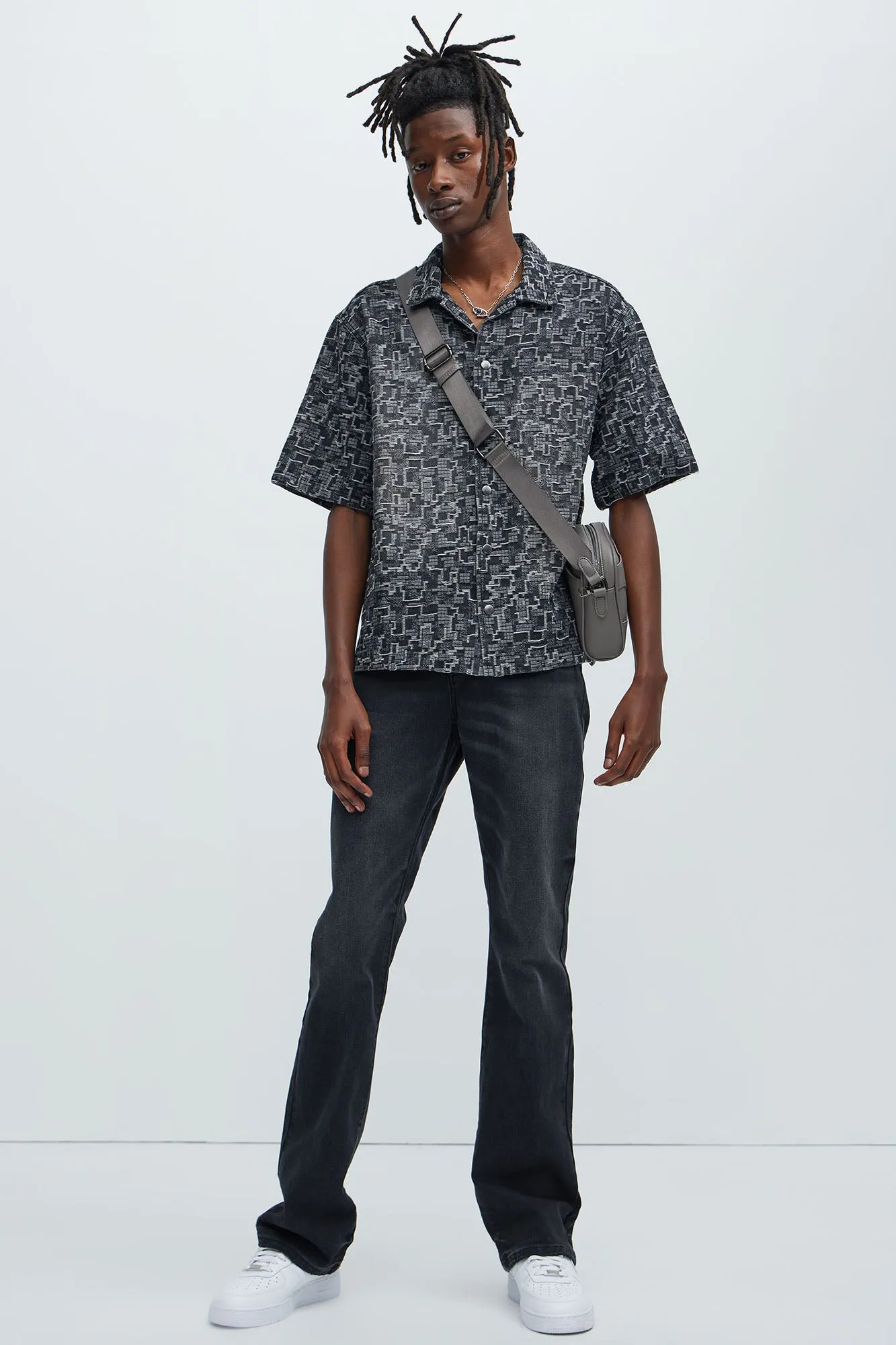 Arrow Jacquard Shirt - Black Wash sold by Fashion Nova product image thumbnail 2