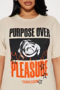 Purpose Over Pleasure T-Shirt - Nude sold by Fashion Nova