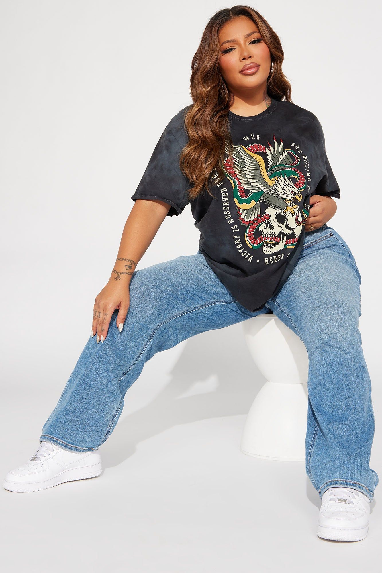 Never Giving Up Washed Tshirt - Black Wash sold by Fashion Nova product image thumbnail 6