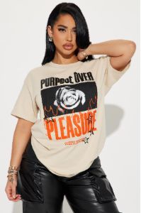 Purpose Over Pleasure T-Shirt - Nude sold by Fashion Nova