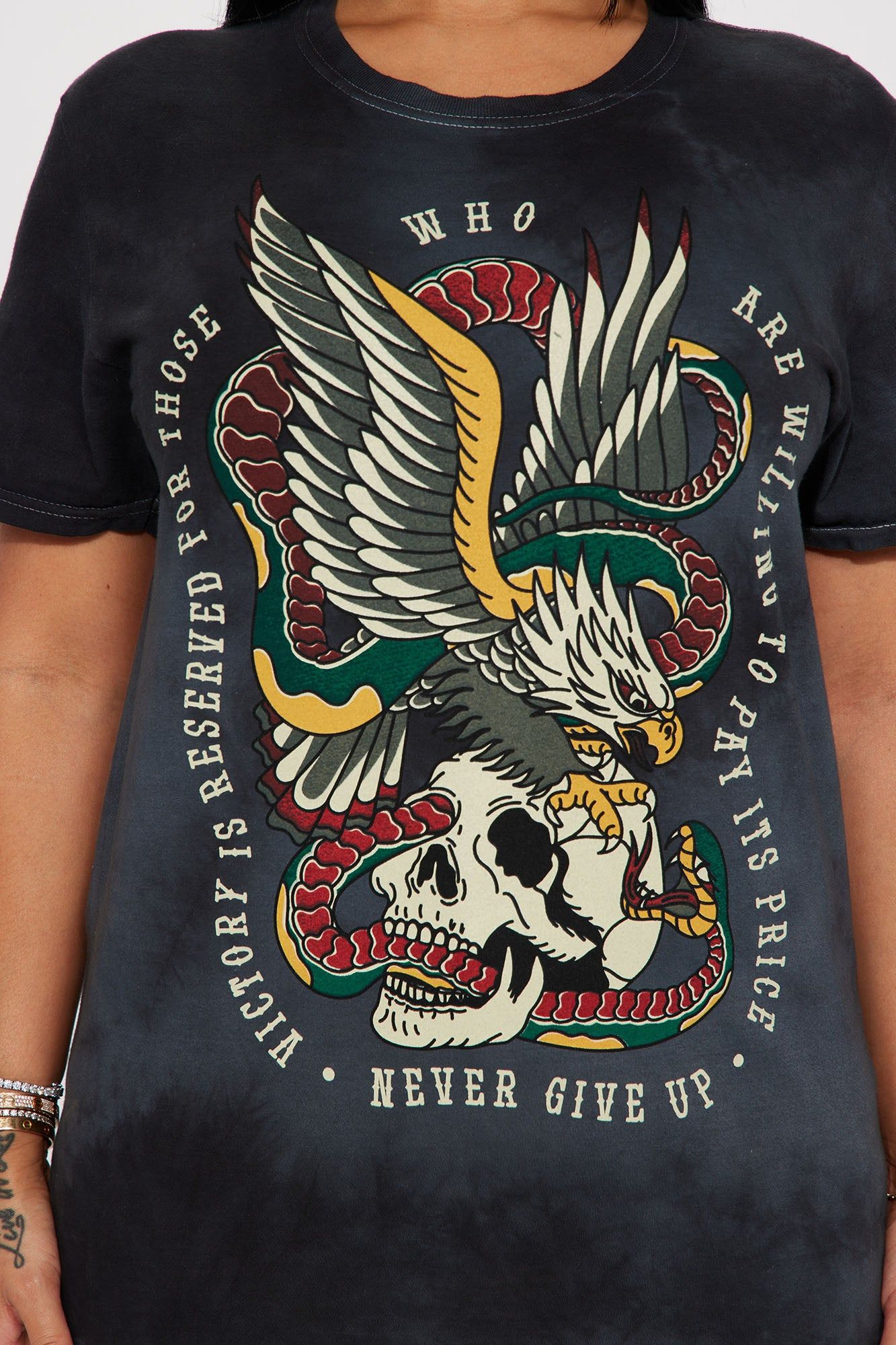 Never Giving Up Washed Tshirt - Black Wash sold by Fashion Nova product image thumbnail 3