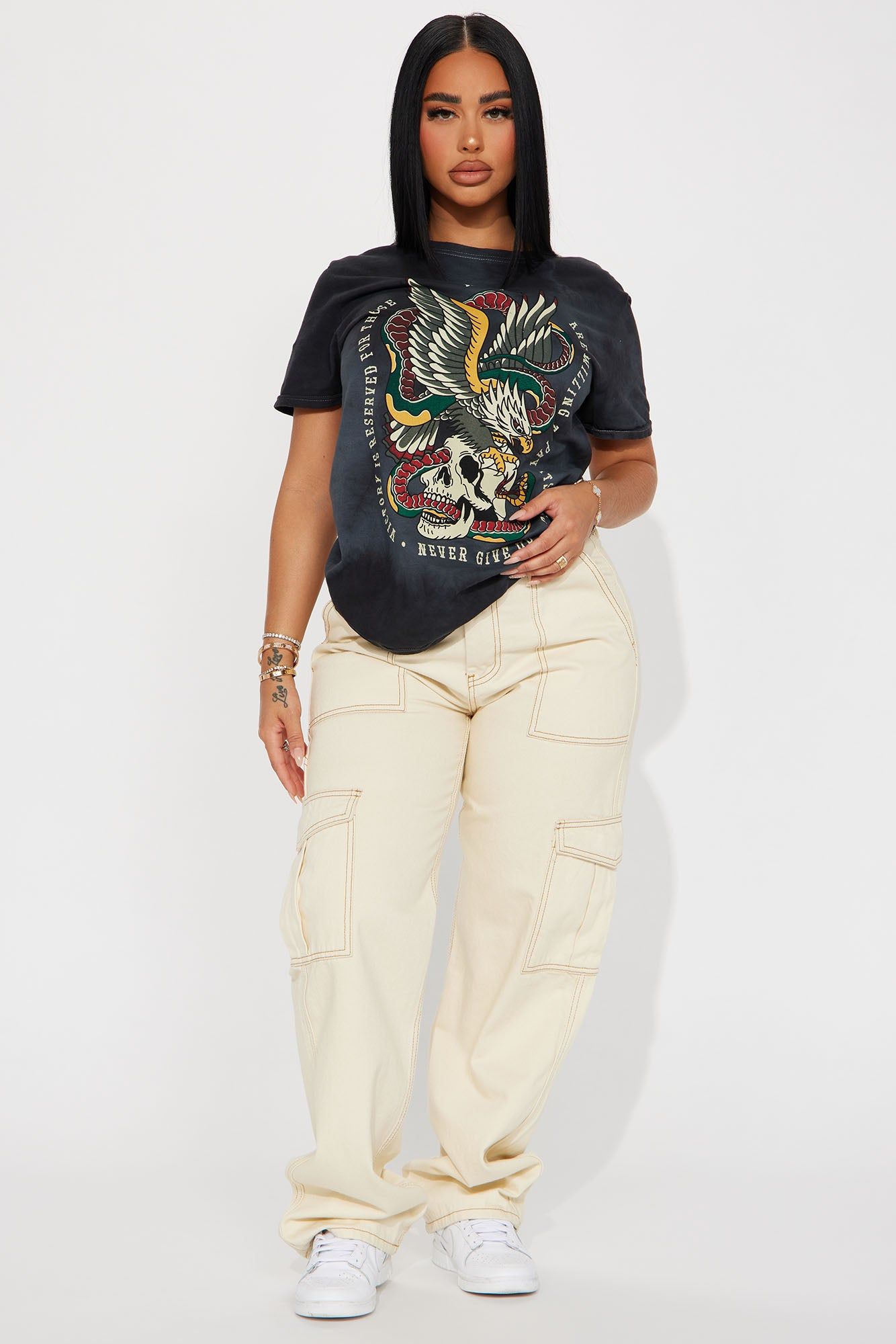 Never Giving Up Washed Tshirt - Black Wash sold by Fashion Nova product image thumbnail 2