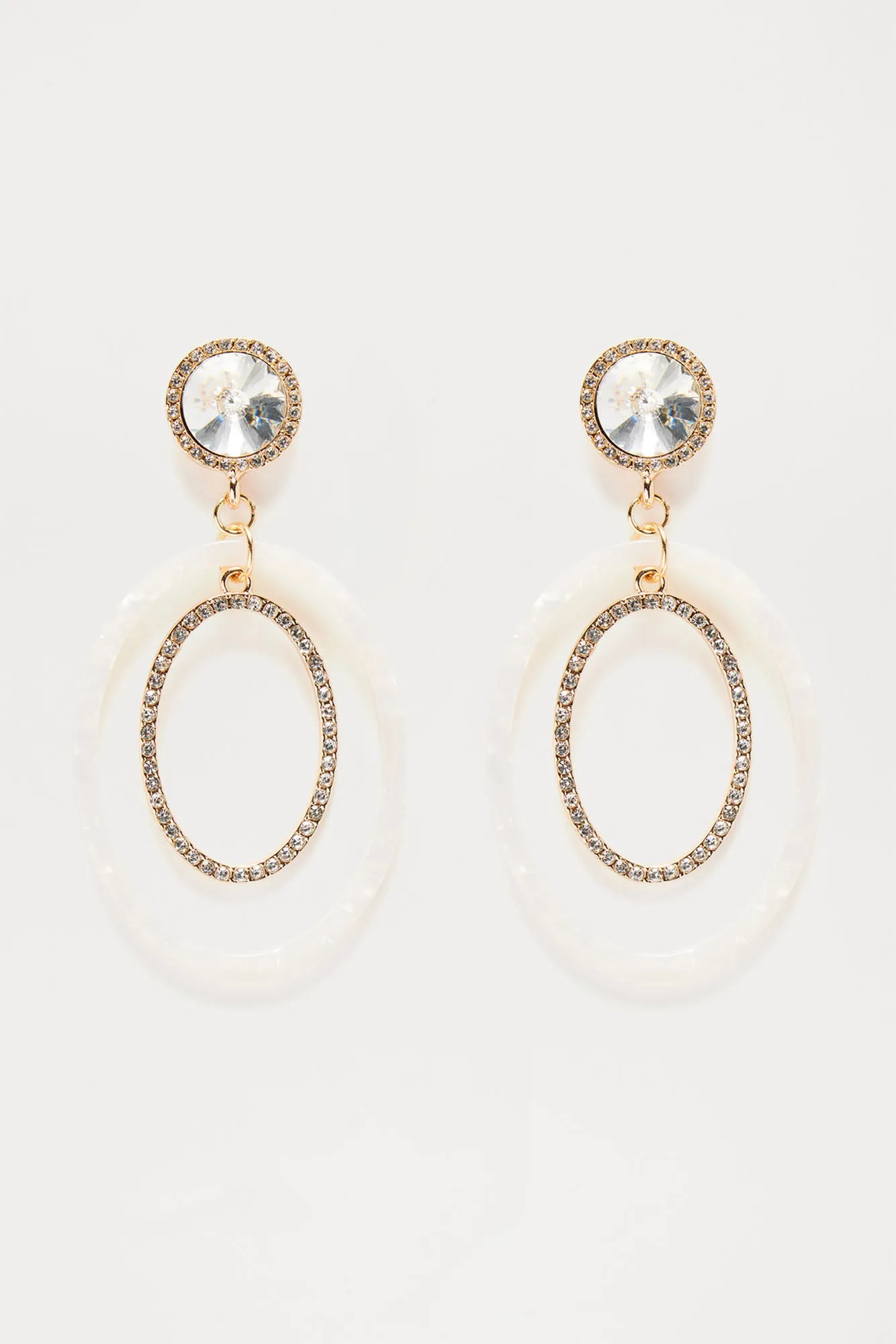 Evening Dinner Earrings - White/Gold sold by Fashion Nova product image thumbnail 3