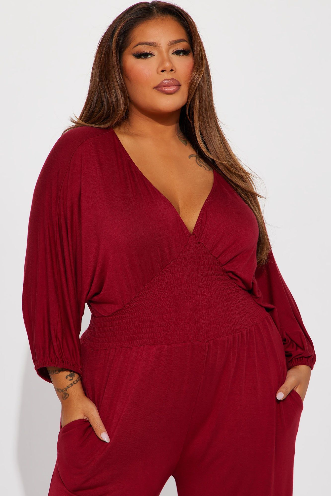 Love Me More Jumpsuit - Burgundy sold by Fashion Nova product image thumbnail 5