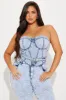 No Invite Denim Corset Top - Light Wash sold by Fashion Nova