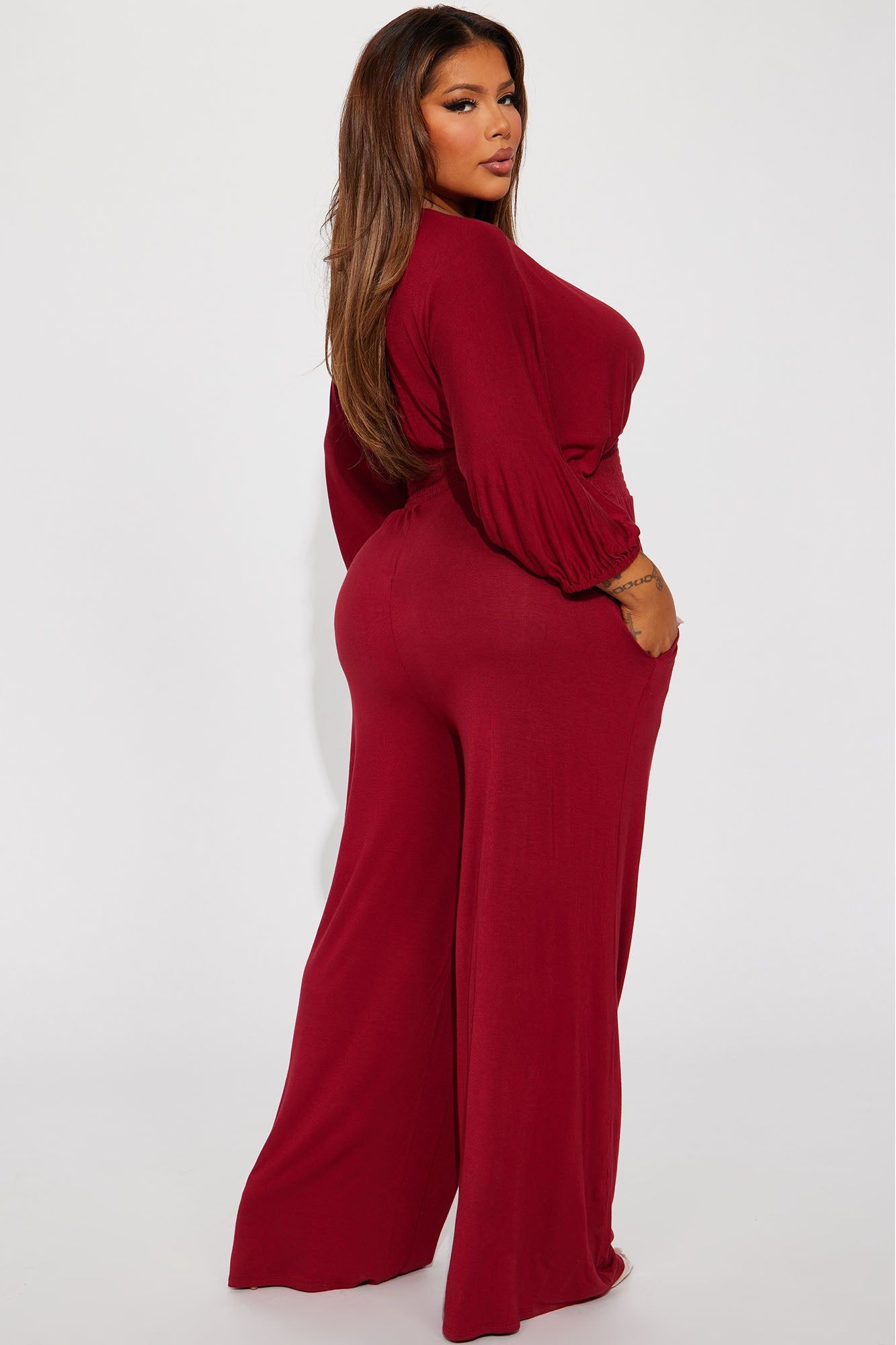 Love Me More Jumpsuit - Burgundy sold by Fashion Nova product image thumbnail 6