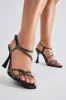 The Perfect Fit Embellished Heeled Sandals - Black sold by Fashion Nova
