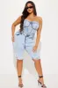 No Invite Denim Corset Top - Light Wash sold by Fashion Nova