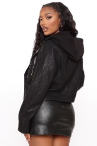 Just Right Faux Leather Jacket - Black sold by Fashion Nova