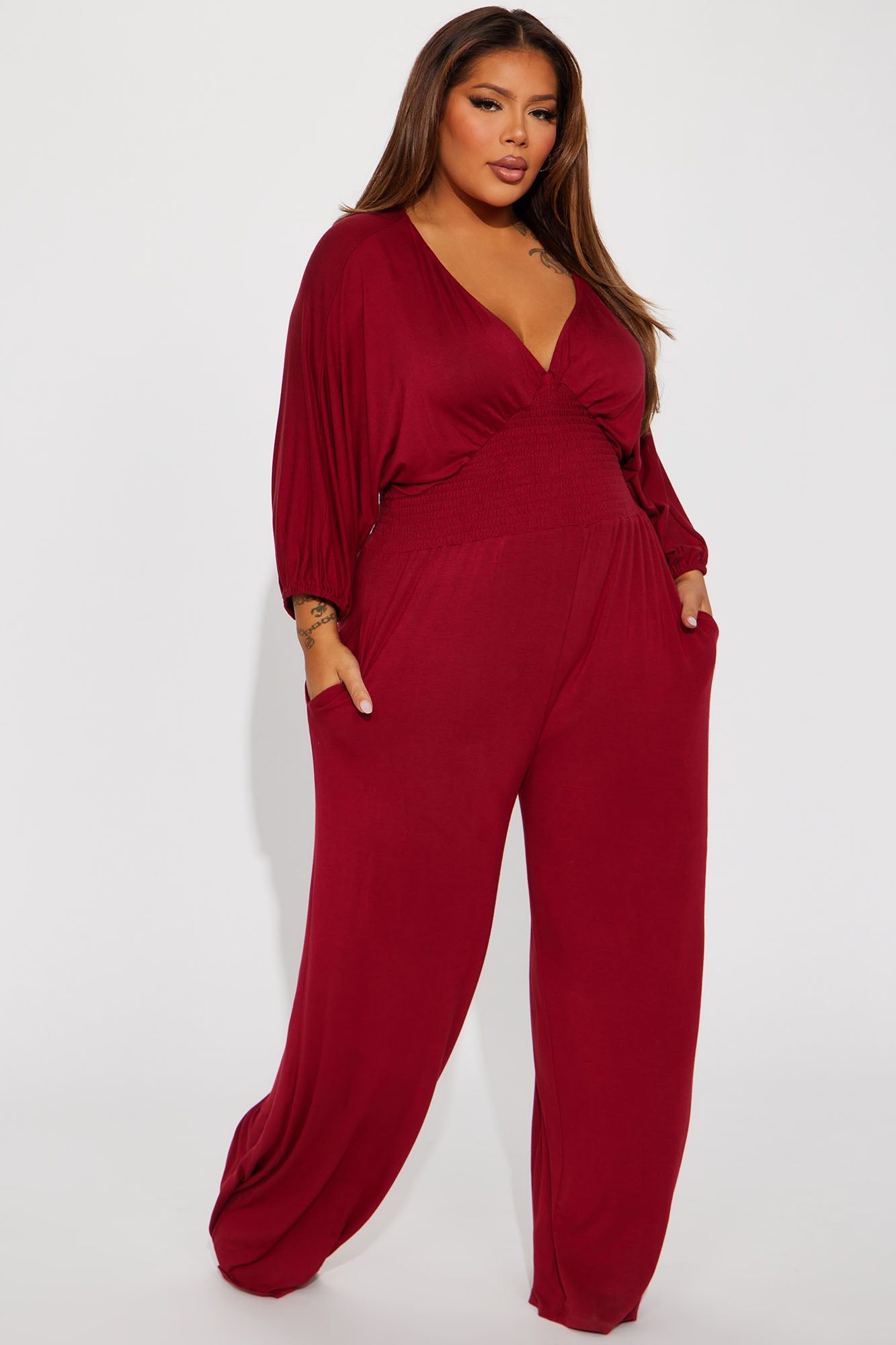 Love Me More Jumpsuit - Burgundy sold by Fashion Nova product image thumbnail 4