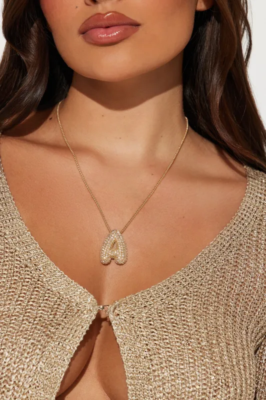Bubble Letter A Necklace - Gold sold by Fashion Nova