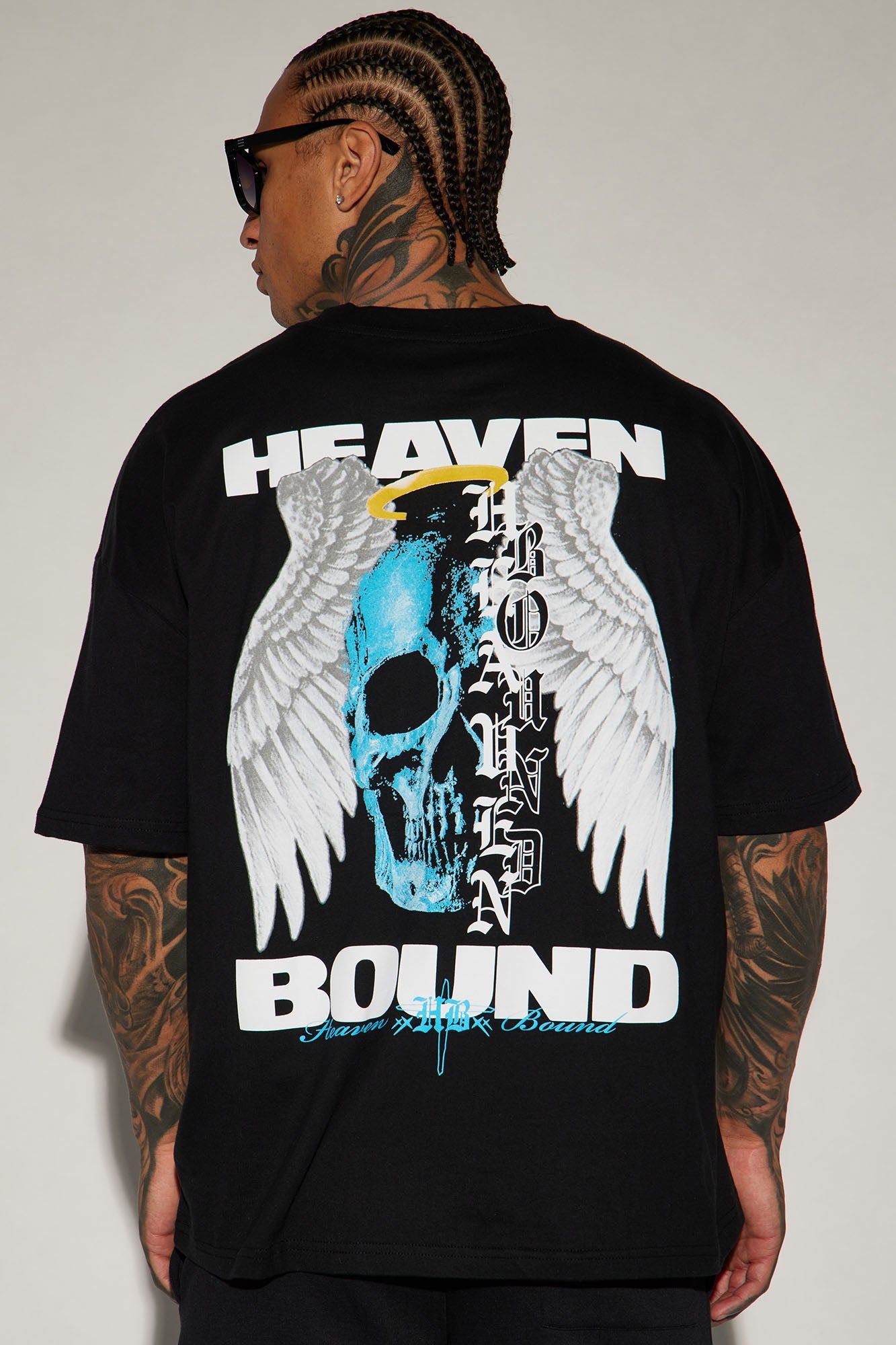 Heaven Bound Oversized Short Sleeve Tee - Black sold by Fashion Nova
