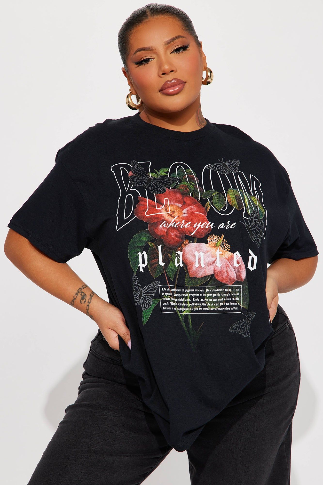 Watch Me Bloom Graphic Tshirt - Black sold by Fashion Nova product image thumbnail 4